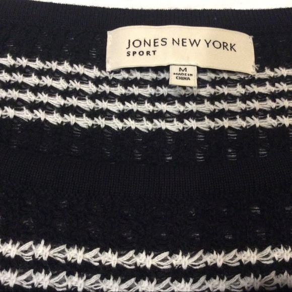 JONES NEW YORK SPORT WOMEN’S 3/4 SLEEVE KNIT TOP SIZE: MEDIUM / WHITE AND BLACK - Picture 3 of 12